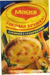 Магги. Горячая кружка. Куриная с сухариками. Суп моментального приготовления.