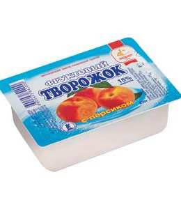 Фруктовый творожок с персиком, 230 г, полимерный контейнер