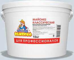 Майонез «Обжорка» Классический, ведро пластик. 10000 г