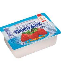 Фруктовый творожок с клубникой, 230 г, полимерный контейнер