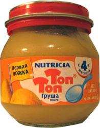 Фруктовое пюре "Топ-Топ" для детского питания. Груша. С 4 месяцев.