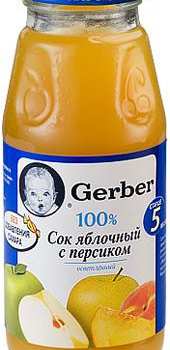 Сок Гербер яблоко персик с 5 мес 175 г