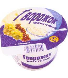 Фруктовый творожок с изюмом, 150 г, полимерный стакан