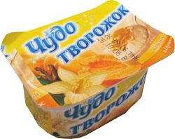 "Чудо творожок". Продукт творожный термизированный взбитый фруктовый "Творожок" нормальной жирности. Ванильный-абрикос. 125 г