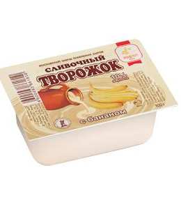 Сливочный творожок с бананом, 100 г, полимерный контейнер