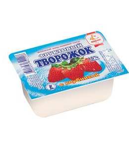 Фруктовый творожок с клубникой, 100 г, полимерный контейнер