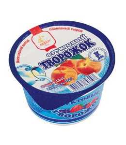 Фруктовый творожок с персиком, 200 г, полимерный стакан