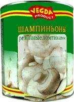 Шампиньоны резанные ломтиками "Vegda Product", 2920 г