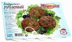 Бифштекс рубленый "Морозко", 400 г (4 шт.)