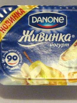 Danone. Йогурт Живинка. Груша-ваниль