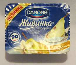 Danone. Йогурт Живинка. Груша-ваниль