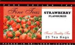Пакетизированный чай FINE TEAS с вкусовой добавкой КЛУБНИКИ. Упаковка 25 пакетиков по 2гр