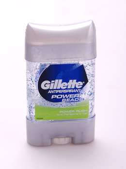 Gillette. antipersperant gel. Power beads. Power rush.