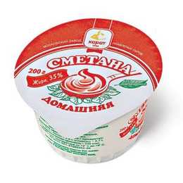 Сметана «Домашняя» 35% жирности, 200 г, полимерный стакан