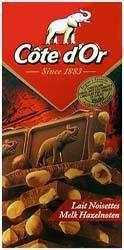 Молочный шоколад с цельными лесными орехами "Cote d'OR", 200г