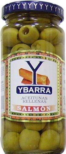 Оливки YBARRA зеленые с лососем с/б, 240г.