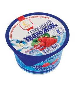 Фруктовый творожок с клубникой, 200 г, полимерный стакан