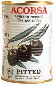 Оливки ACORSA черные без косточки ж/б, 425г.