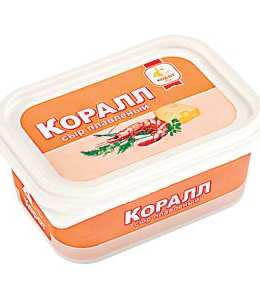 Плавленый сыр «Коралл», 400 г, полимерный евроконтейнер