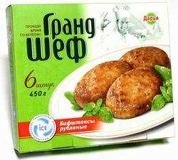 Бифштексы рубленые "Гранд Шеф", 450 г (6 шт.)