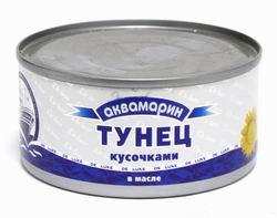 Тунец кусочками в масле "Аквамарин", 185 г